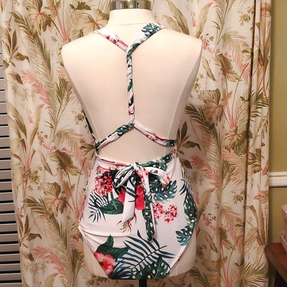 Ziola one piece Maternity Swimsuit Halter Swimwear Deep V neck Monokini - Picture 2 of 7